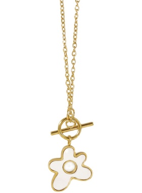 小众设计风花朵长款贝壳毛衣链