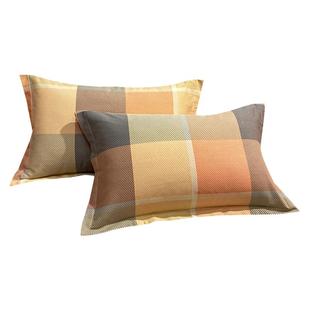 全棉磨毛枕套一对装单人枕芯内胆套48x74cm大学生纯棉枕头套单个