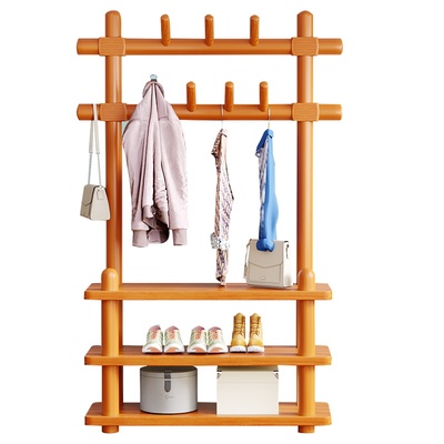 实木衣架鞋架一体实木现代太便宜
