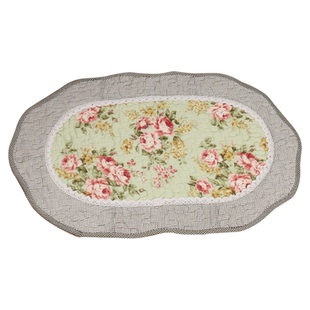 外贸美式田园全棉绗缝地垫浴室卫生间门垫防滑脚垫地毯可机洗坐垫