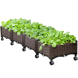 阳台种菜专用神器蔬菜种植箱带轮家庭塑料长方形花盆楼顶特大花箱