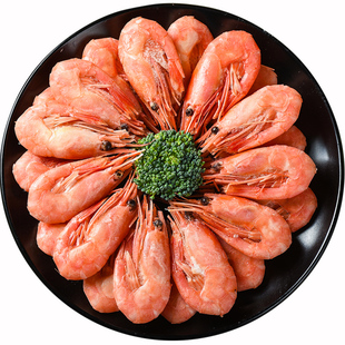 大号国王头籽北极甜虾7090满籽鲜活速冻冰虾刺身加拿大熟冻元宝虾