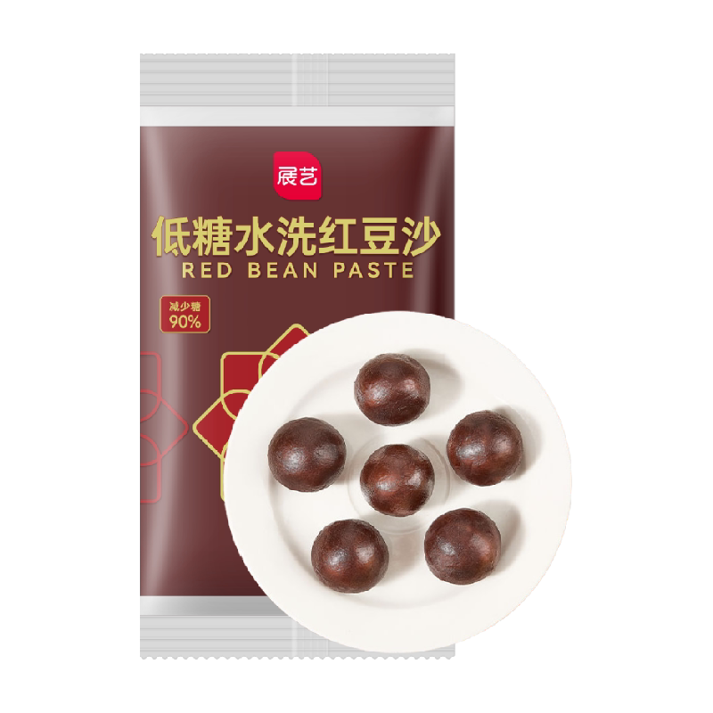 展艺无蔗糖水洗红豆沙馅赤红豆蛋黄酥面包汤圆月饼家用烘焙原料