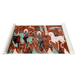 敦煌壁画 九色鹿壁画 鹿王本生故事画 高清微喷真迹复制装裱手卷