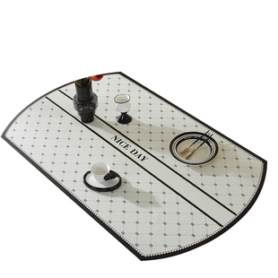 法式小香风椭圆形餐桌垫pvc桌布免洗防水防油防烫弧形可折叠皮革