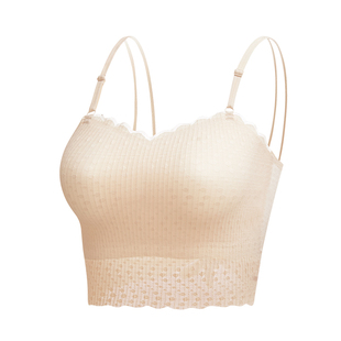 美背吊带背心女夏季薄款蕾丝内搭打底带胸垫文胸一体抹胸外穿上衣