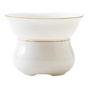 网纱茶漏白瓷茶滤茶隔漏斗功夫茶具陶瓷泡茶滤茶器茶叶超细布
