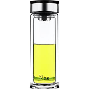 希诺双层玻璃杯家用喝水杯子泡茶杯男办公室水杯女商务送礼定制