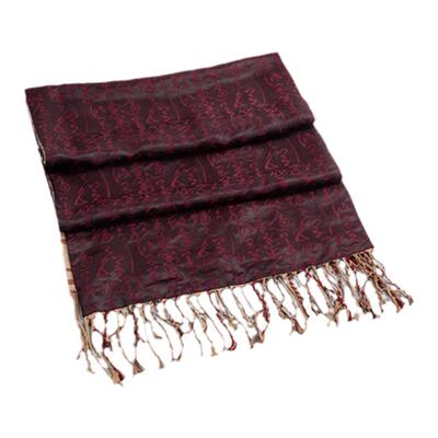 百福龙冬季香云纱围巾男士