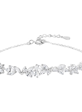 中国珠宝足银紫藤花手链