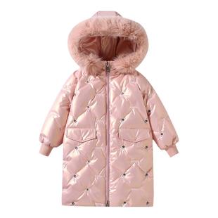 巴拉品女童羽绒服中长款2025新款儿童免洗洋气加厚中大童外套冬季