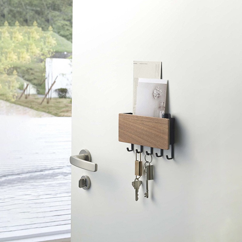 潮品堂 玄关钥匙挂架收纳遥控器收纳盒门后免打孔壁挂创意置物架