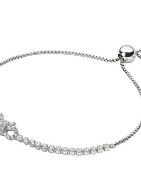 简约925银蝴蝶结手链可调节ins