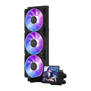 酷冷至尊冰神B360 LCD水冷散热器CPU三风扇ARGB灯效可旋转屏幕