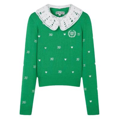 TeenieWeenie小熊奥莱秋季学院风甜美少女荷叶边毛衣针织衫女