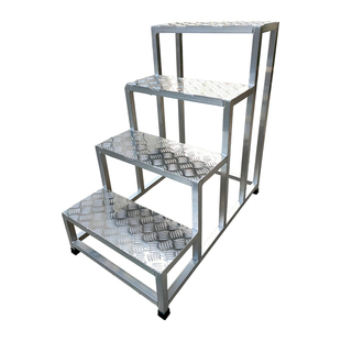 铝合金焊接工业踏台三步四步梯凳加厚踏步平台脚踏梯登高台阶梯子