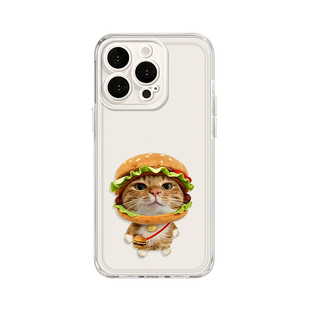 适用苹果17手机壳16炸鸡汉堡猫iphone15promax华为pura90pro/70/mate80小米14红米k60荣耀vivo一加iqoo13oppo