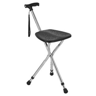 防滑拐杖棍折叠便携轻便带凳子两用椅手杖老年人椅子照明灯拐杖凳