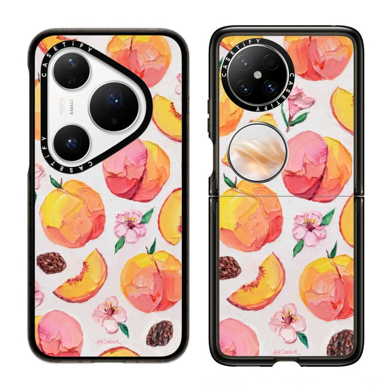 桃子花朵CASETiFY华为手机壳厚涂