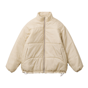 BOHRHOO24AW素色简约立领棉服外套2000g御寒锁温蓬松保暖面包服男