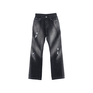 Roaringwild/咆哮野兽主线 黑色侧缝结构微喇牛仔长裤【热销中】