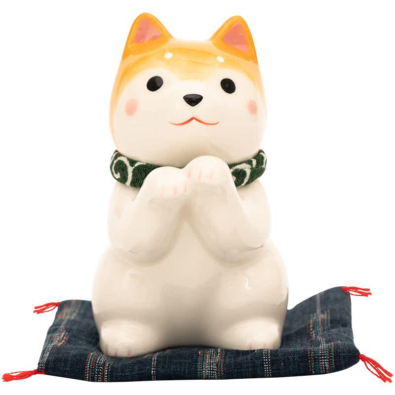 日本药师窑柴犬摆件陶瓷日本