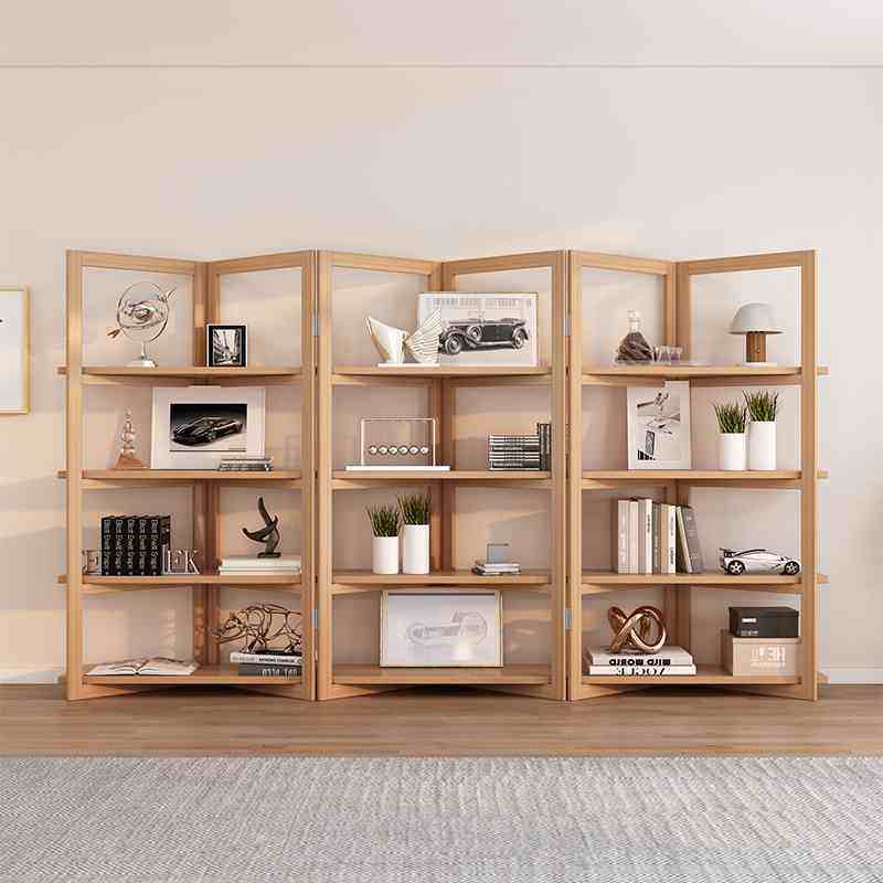 全实木书架商场展示架门店置物架客厅创意屏风办公室隔断书柜货架