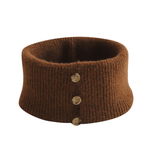 纽扣围脖女秋冬季纯色简约百搭高级感假领子针织含7%羊毛软糯护颈