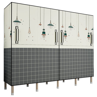 开门加粗加固全钢出租房用布衣柜