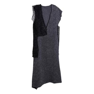 mia原创女装长款羊毛连衣裙