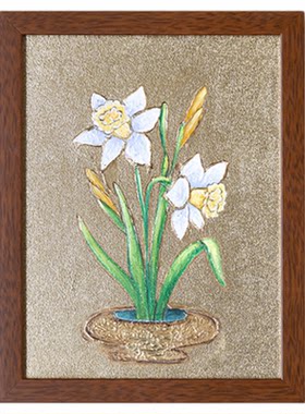 若奈《金盆聚仙》真金箔手绘画