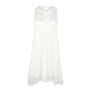 bash春季抹胸吊带长裙镂空收腰连身裙白色法式连衣裙长裙1E24VENU