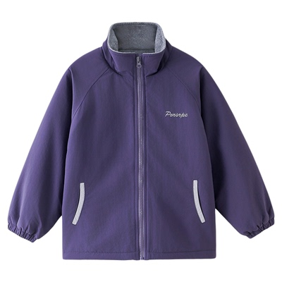 男童加绒外套2025冬装新款秋冬款儿童男孩加厚摇粒绒上衣洋气帅