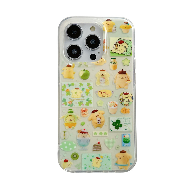 小清新绿色四叶草布丁狗适用苹果iPhone17161514promax手机壳华为pura80pro+双层新款mate70