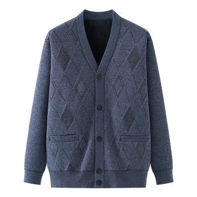 雪中飞中老年保暖开衫针织衫毛衣