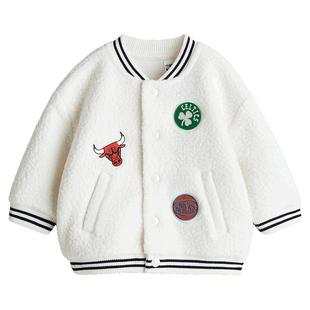 【NBA】HM童装男婴外套冬季贴片装饰棒球服夹克1309266