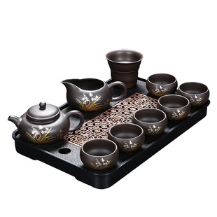 紫砂幽谷兰香仿古壶茶具套装家用办公室茶壶茶杯功夫泡茶专用一套
