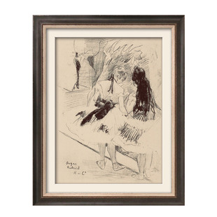 犀牛艺廊含框画《Sketch》德加芭蕾客厅装饰画琴房舞蹈房艺术画