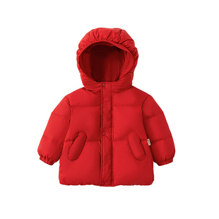 夏生 95红嘴雁鸭羽绒服 男女童蓬松保暖加厚外套儿童上衣冬装新品