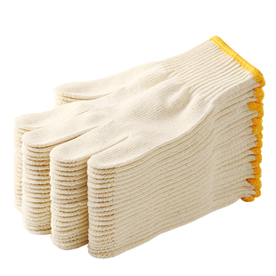 豪赞700G黄棉线手套劳保耐磨棉线棉纱干活劳动防护加厚防滑透气男