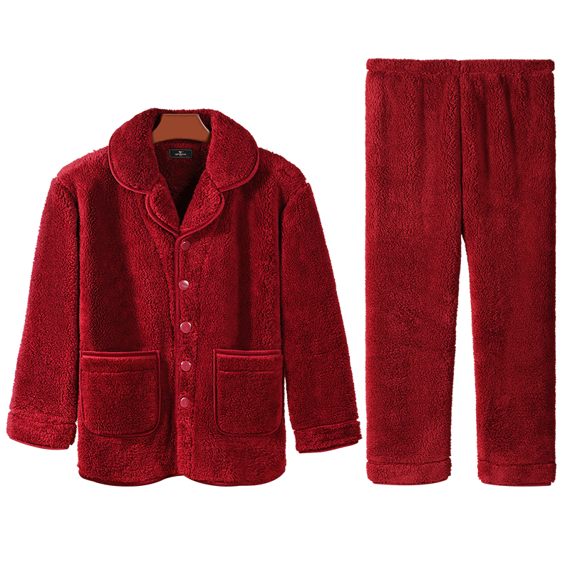 七匹狼珊瑚绒面料家居服套装