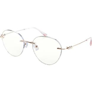 变色老花镜远近两用女款无框时尚高档防蓝光智能感光自动变焦眼镜