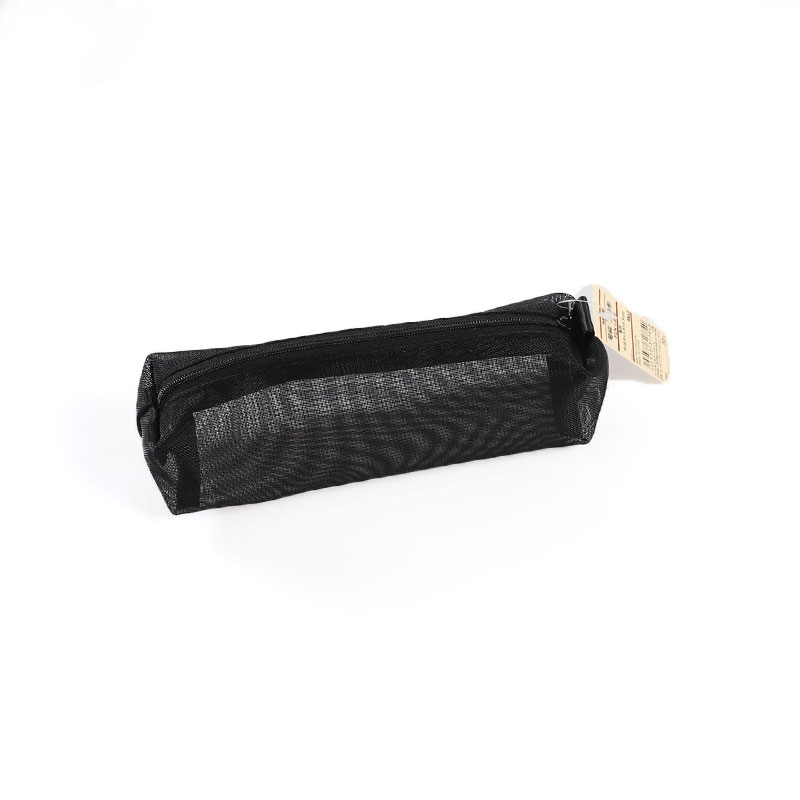 包邮MUJI尼龙无印良品文具袋 透明网纱考试学生黑色笔袋女ins简约