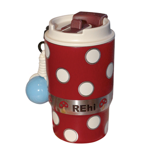 REhi 趴趴走双饮咖啡杯小女款原创趣味不锈钢保温杯编绳随行水杯