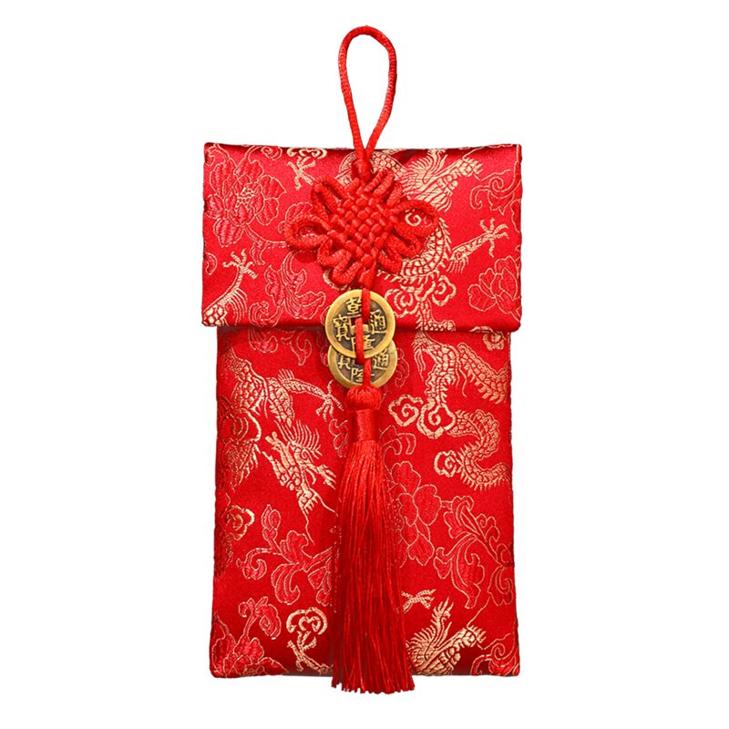 新款布艺背绳红包宝宝出生满月周岁生日斜挎包儿童压岁包铜钱利是