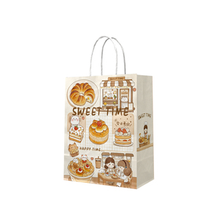 高颜值袋子烘焙可爱烘焙手提袋牛皮纸袋烘焙专用袋手提烘焙纸袋