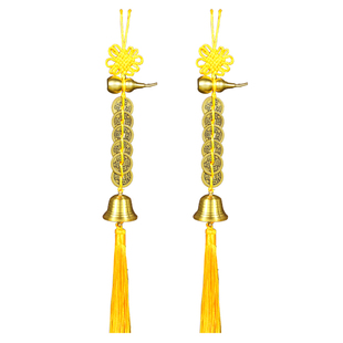 2026年五黄二黑黄绳六帝钱铜葫芦铃铛挂件黄铜挂饰家居客厅装饰品