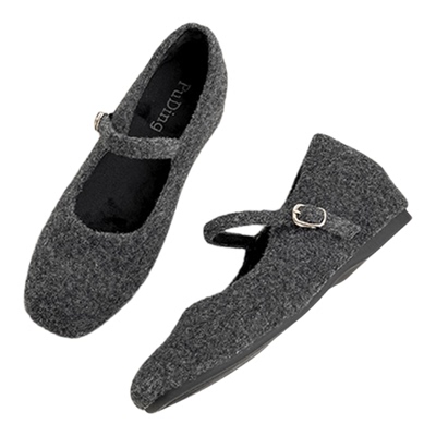 内增高复古玛丽珍加绒毛毛鞋单鞋