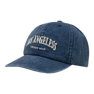 Denim西部复古做旧牛仔刺绣字母棒球帽情侣薄款夏遮阳LosAngeles