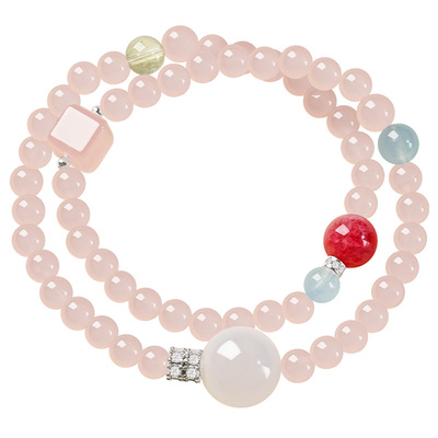 宫里上新天然粉水晶粉色手链